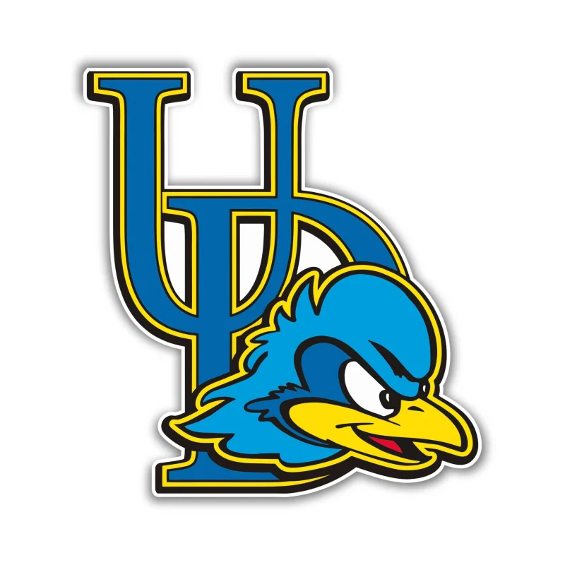 Delaware Blue Hens Full Color Vinyl Decal - Custom Size