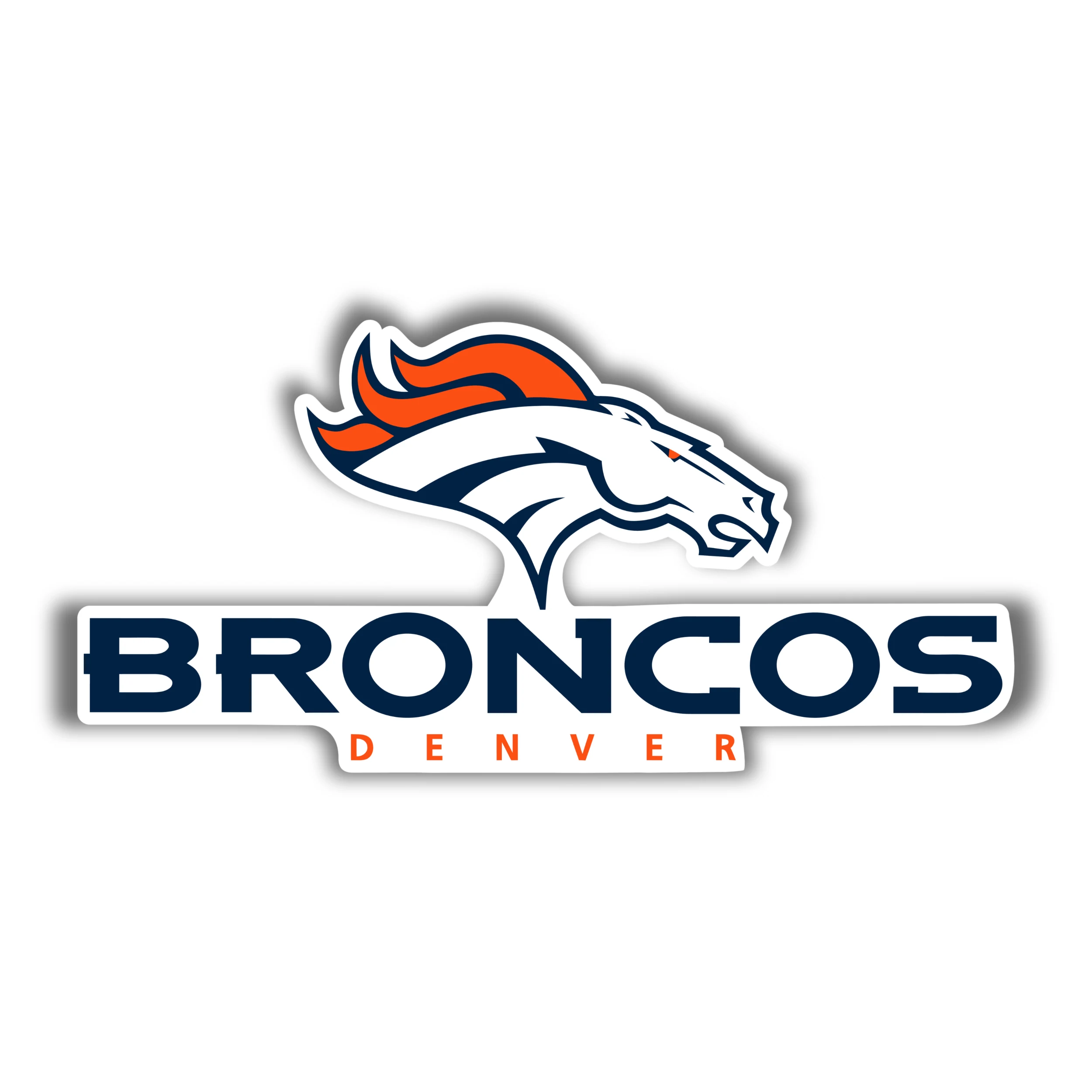 Denver Broncos - Bronco with Lettering - Temporary Tattoo
