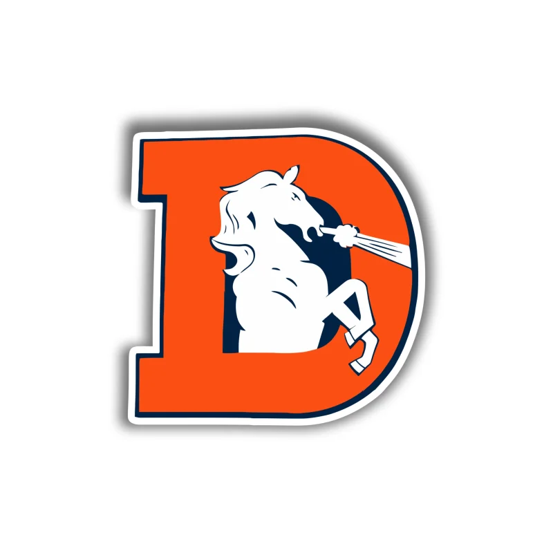 Denver Broncos - D - Full Color Vinyl Sticker - Custom Size
