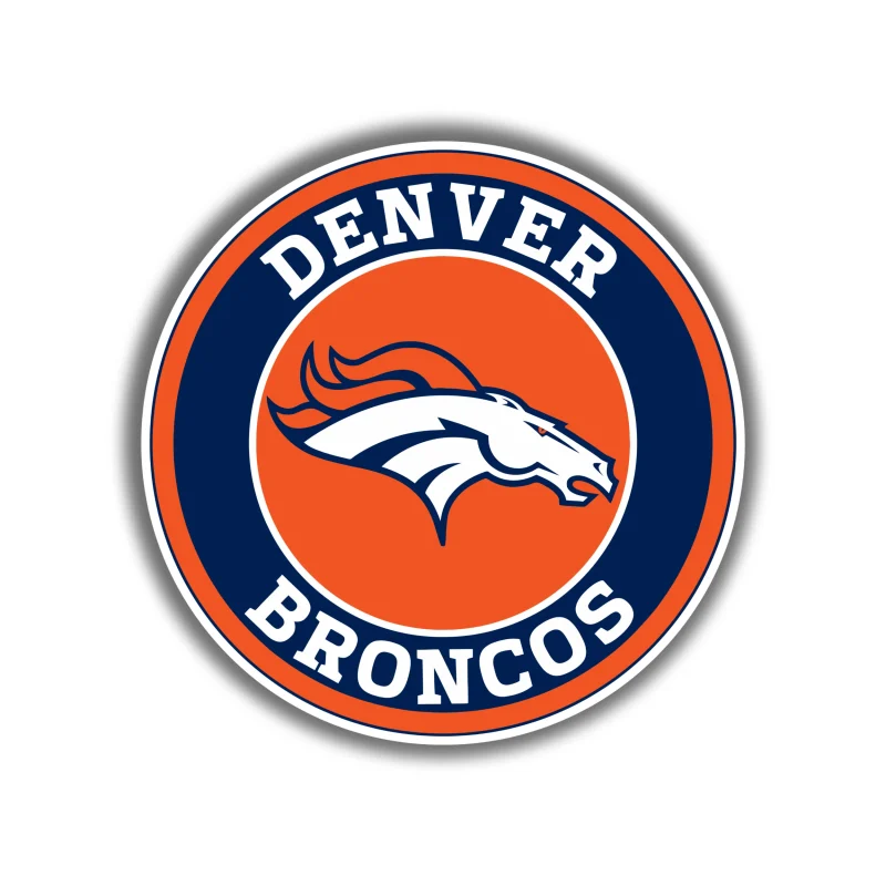 Denver Broncos - Orange and Blue Circle - Iron On DTF Transfer - Custom Size