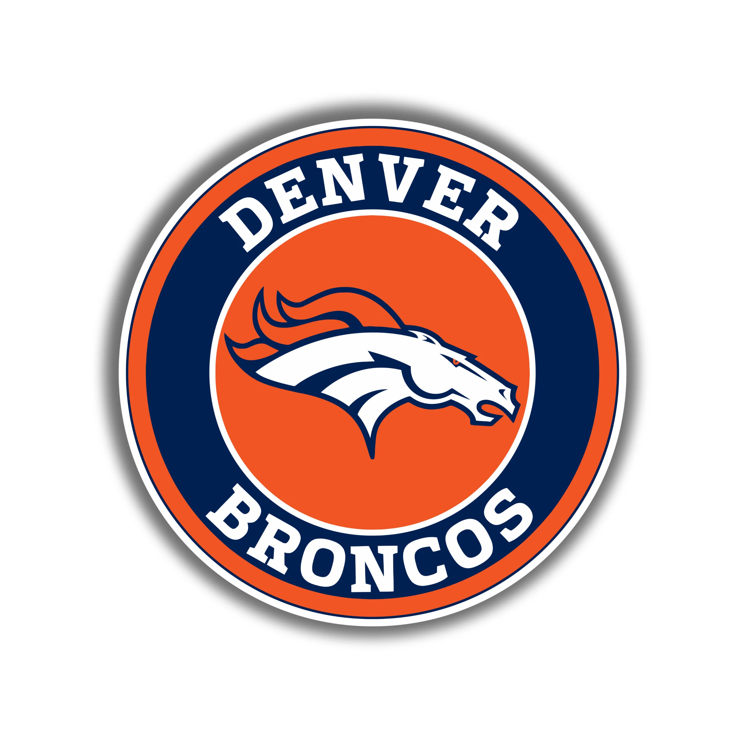 Denver Broncos - Orange and Blue Circle - Iron On DTF Transfer - Custom Size