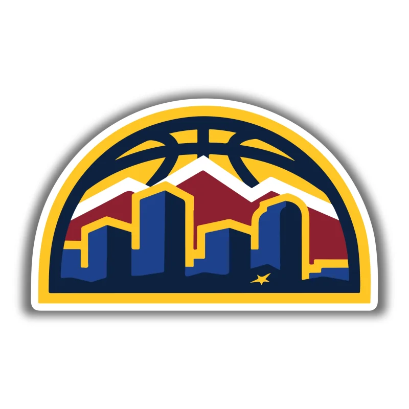 Denver Nuggets - Basketball With Skyline - Iron On DTF Transfer - Custom Size