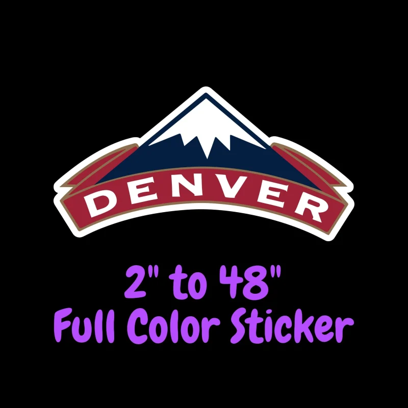Denver Nuggets Full Color Vinyl Sticker - Custom Size