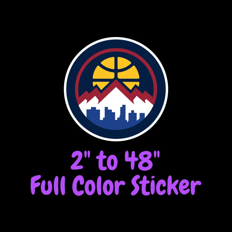 Denver Nuggets Full Color Vinyl Sticker - Custom Size