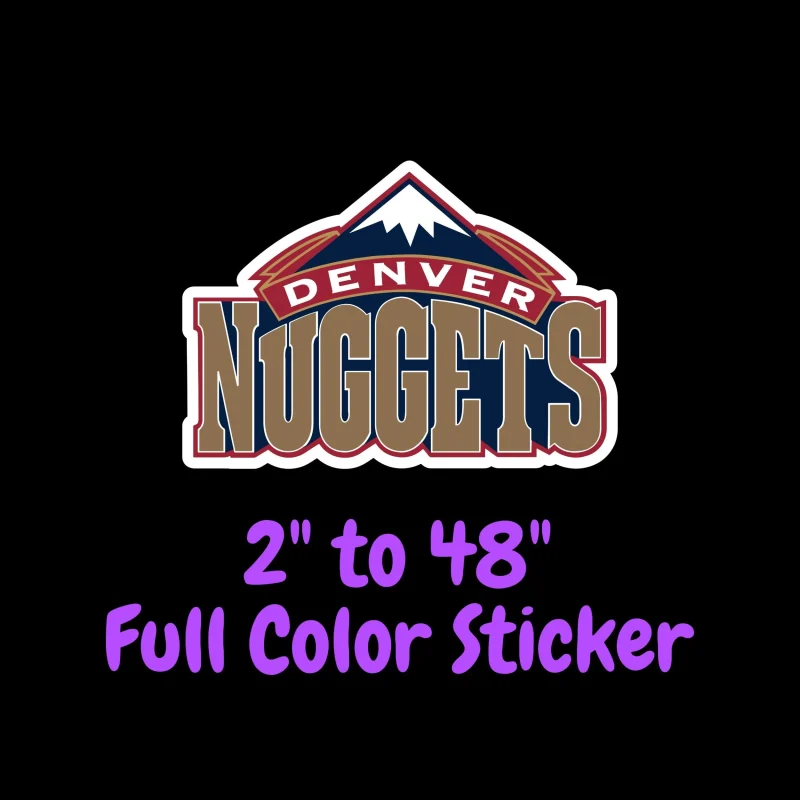 Denver Nuggets Full Color Vinyl Sticker - Custom Size