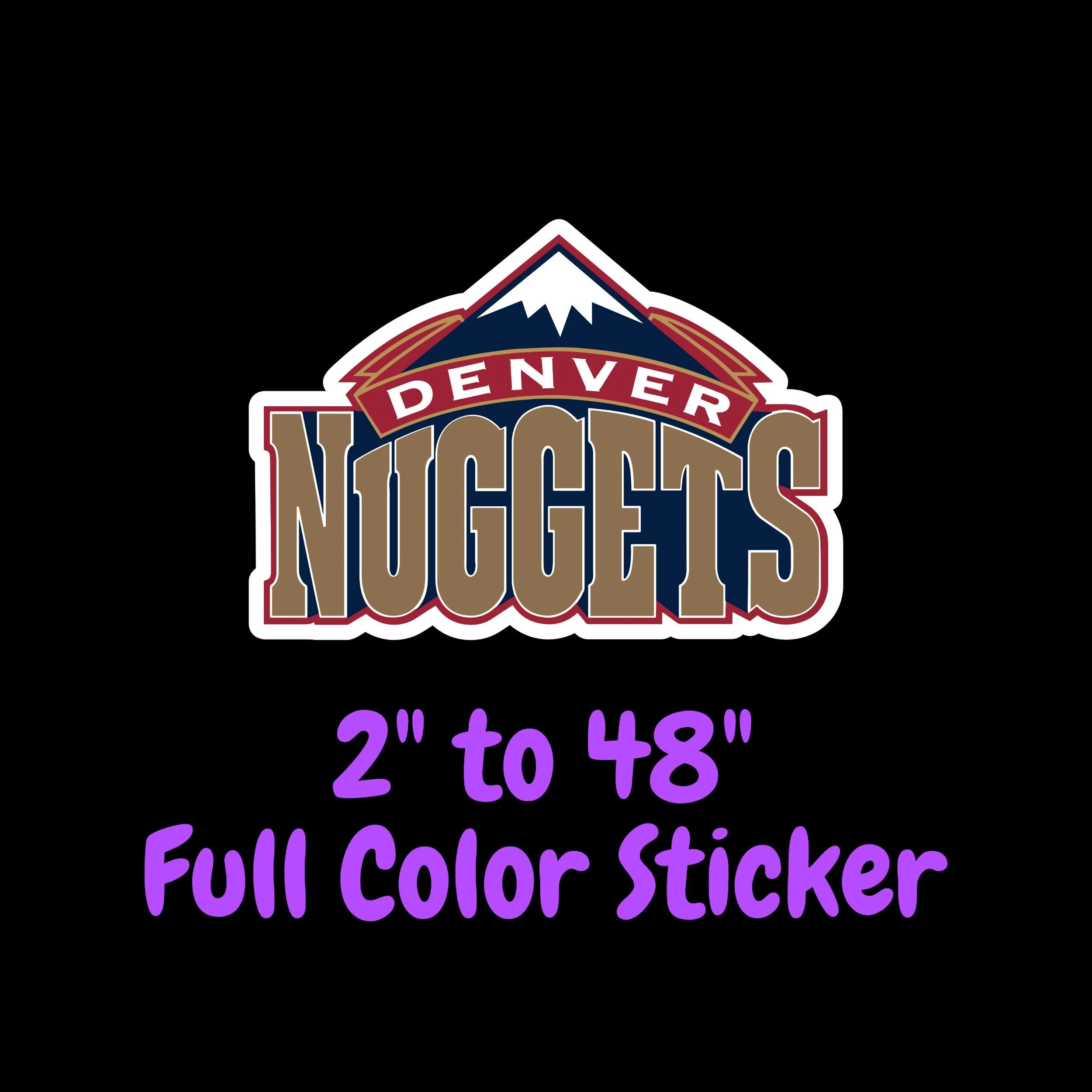Denver Nuggets Full Color Vinyl Sticker - Custom Size