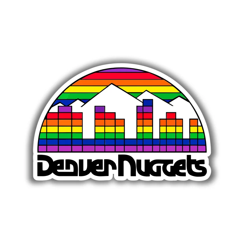 Denver Nuggets - Rainbow Skyline With Mountains - Temporary Tattoo
