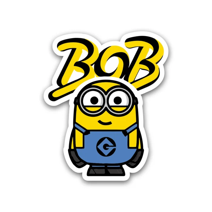 Despicable Me – Bob With Name – Full Color Vinyl Sticker – Custom Size ...