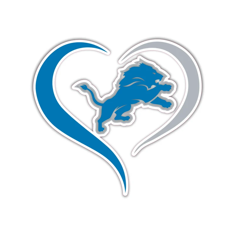 Detroit Lions - Heart - Temporary Tattoo