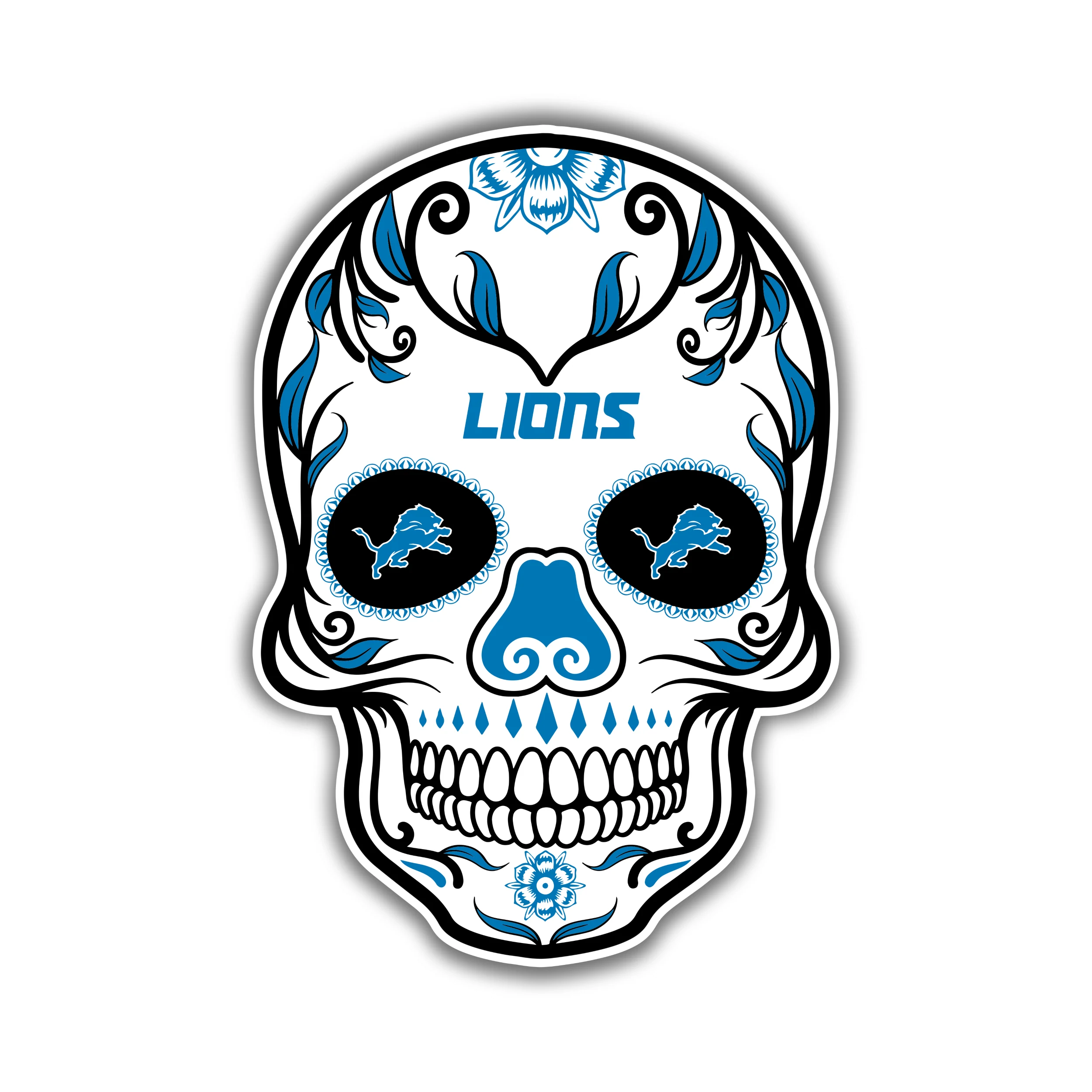 Detroit Lions - Sugar Skull - Temporary Tattoo