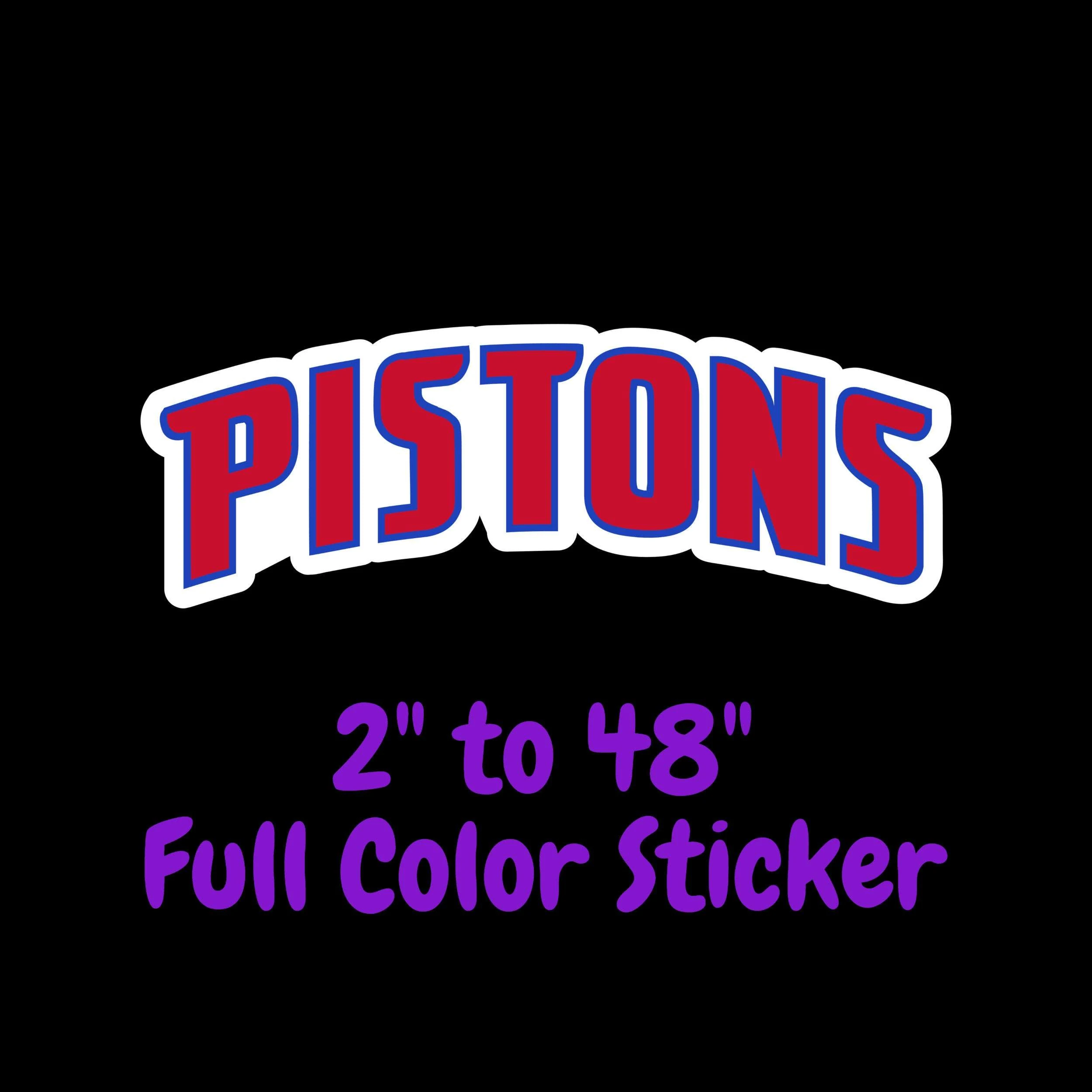 Detroit Pistons Full Color Vinyl Sticker - Custom Size