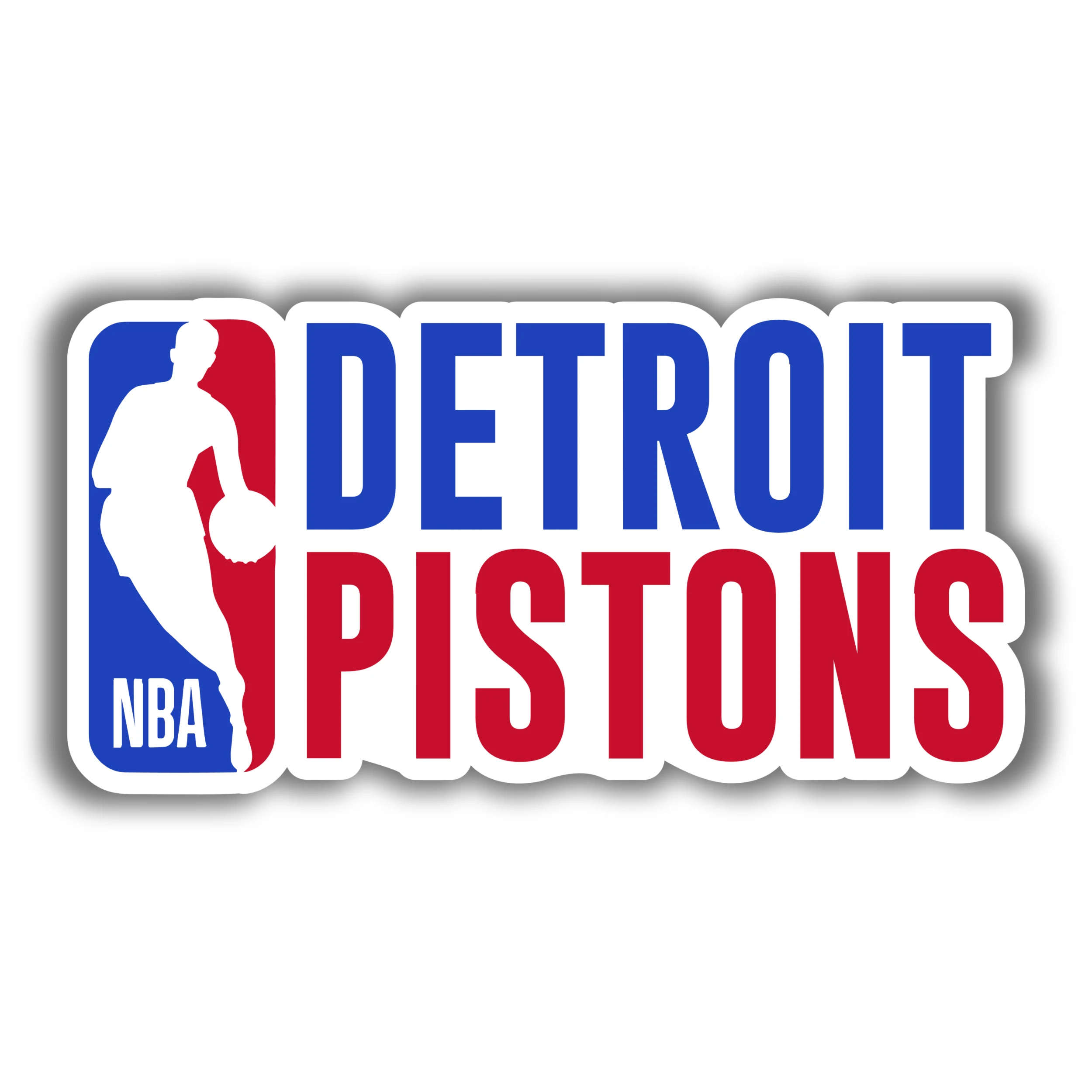 Detroit Pistons - NBA Logo With Name - Temporary Tattoo