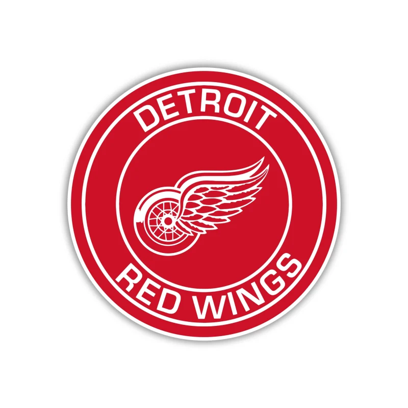 Detroit Red Wings - Circle Logo with Name - Iron On DTF Transfer - Custom Size
