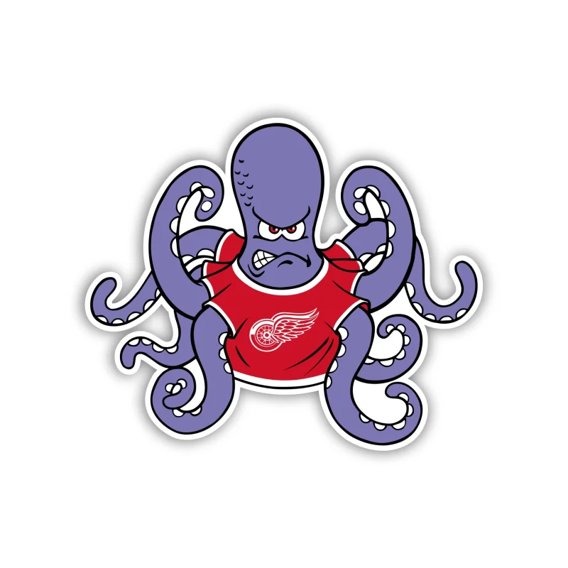 Detroit Red Wings - Octopus - Iron On DTF Transfer - Custom Size