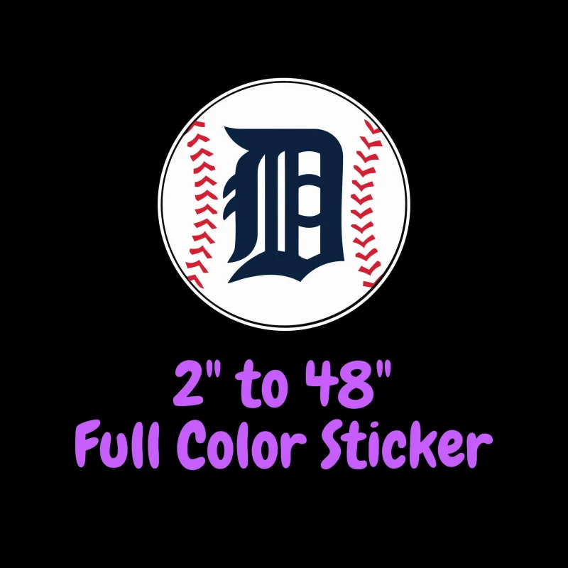 Detroit Tigers - Baseball - Full Color Vinyl Sticker - Custom Size