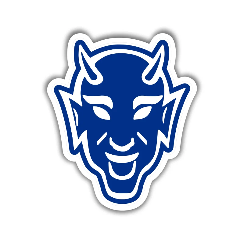 Duke Blue Devils - Devil Head - Full Color Vinyl Decal - Custom Size