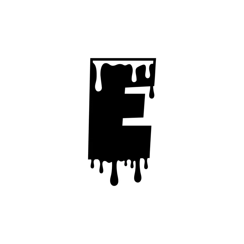 E - Alphabet - Vinyl Decal - Custom Size