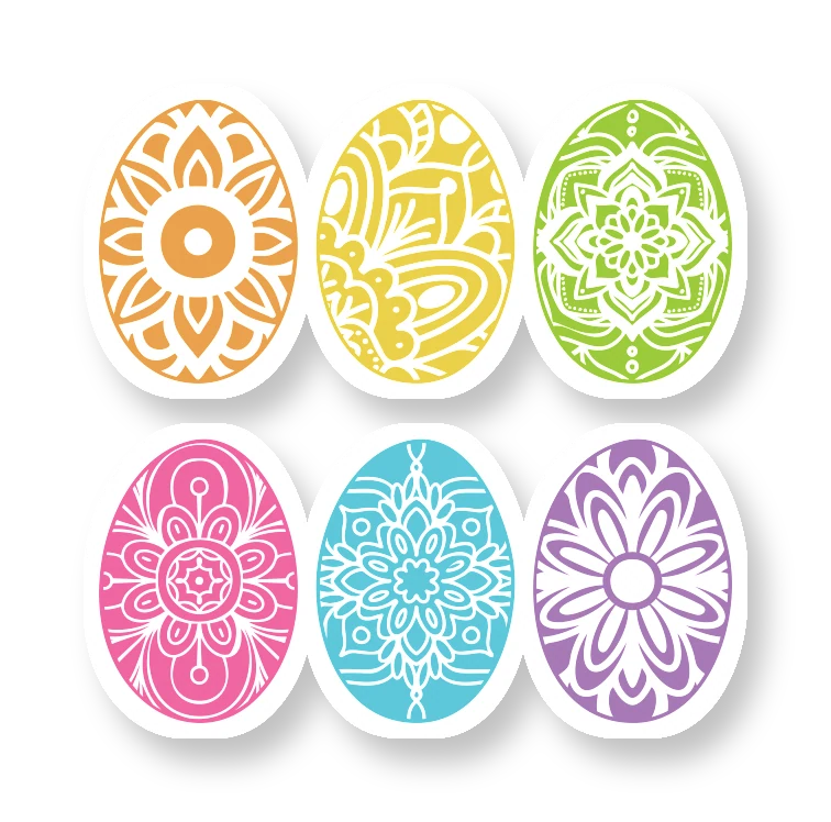 Easter Eggs - Full Color Vinyl Sticker - Custom Size