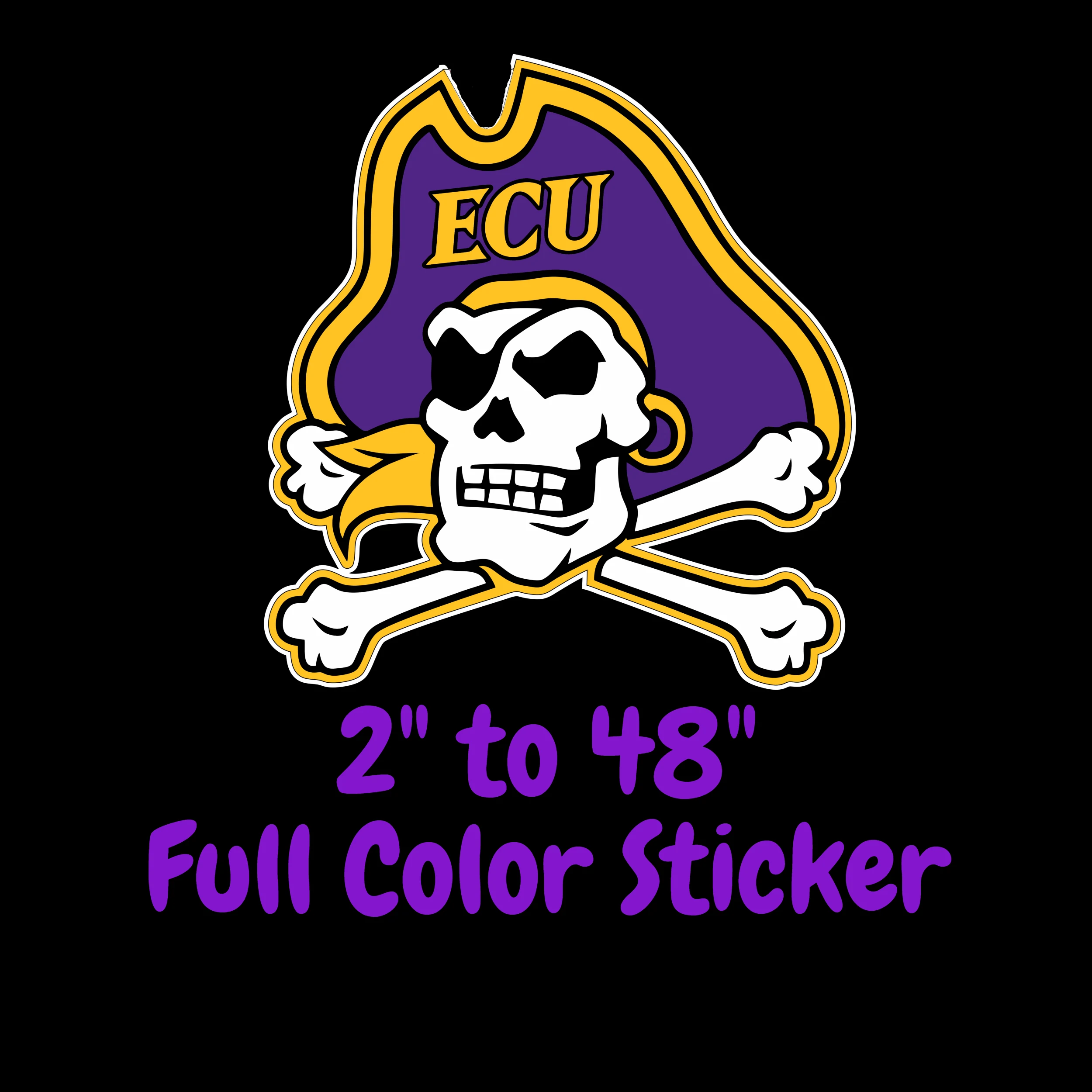 ECU Pirates Full Color Vinyl Decal - Custom Size