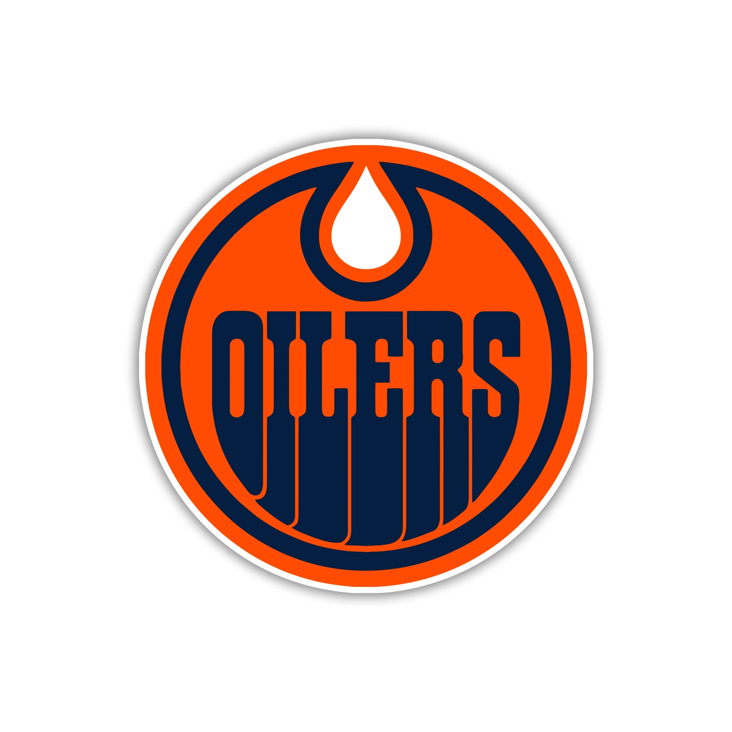 Edmonton Oilers - Orange Circle With Oilers - Iron On DTF Transfer - Custom Size