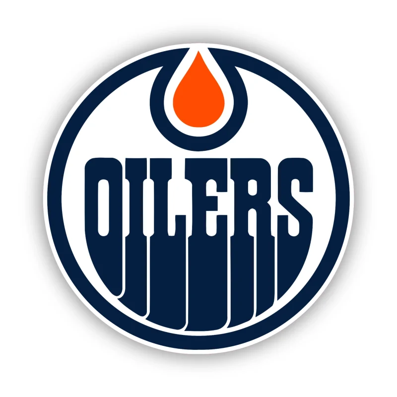 Edmonton Oilers - White Circle With Oilers - Iron On DTF Transfer - Custom Size