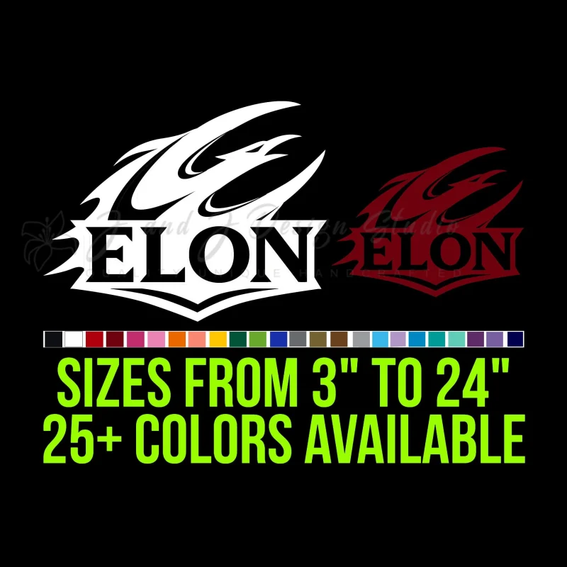 Elon Phoenix Vinyl Decal - Custom Size
