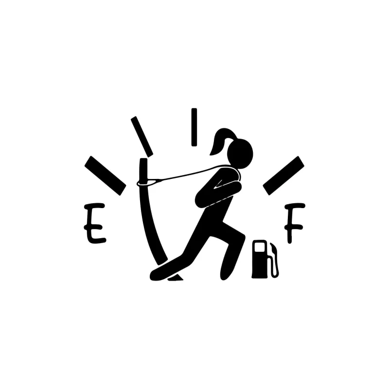 Empty Gas Girl - Vinyl Decal - Custom Size