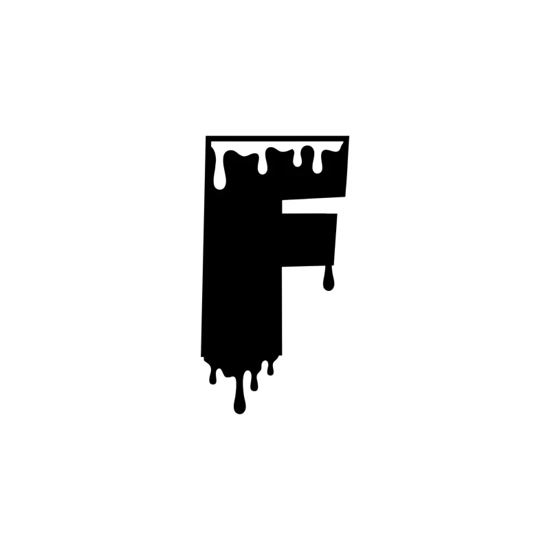 F - Alphabet - Vinyl Decal - Custom Size