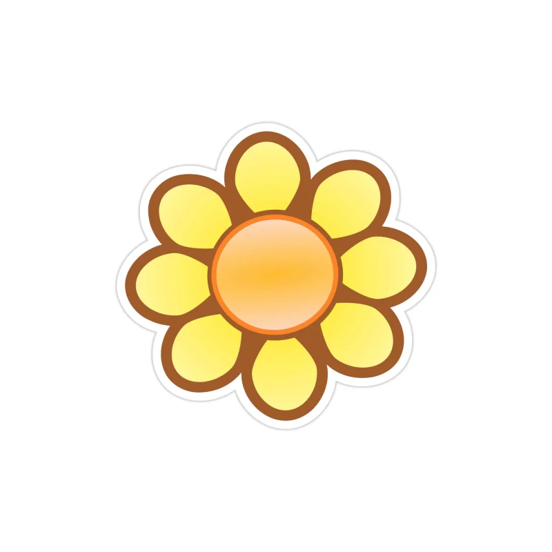 Flower Full Color Vinyl Decal - Custom Size