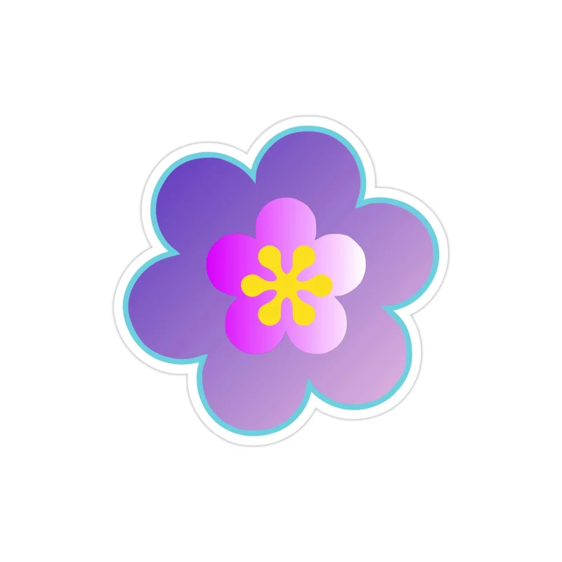 Flower Full Color Vinyl Decal - Custom Size