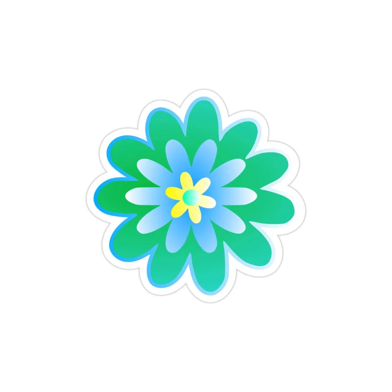 Flower Full Color Vinyl Decal - Custom Size