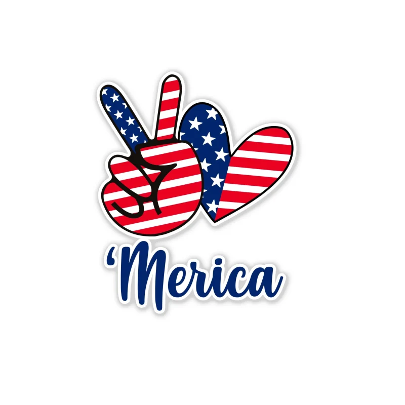 Fourth Of July Full Color Vinyl Sticker - Custom Size