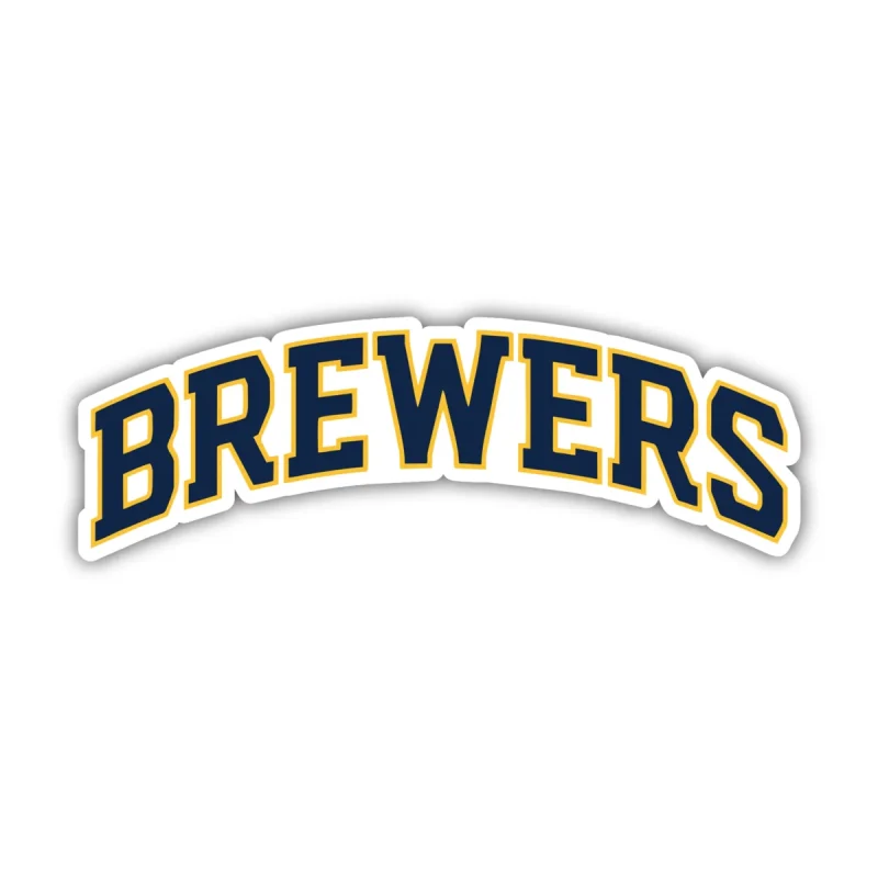 Milwaukee Brewers - Name - Full Color Vinyl Sticker - Custom Size