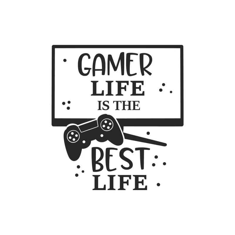 Gamer Life is the Best Life Vinyl Decal - Custom Size