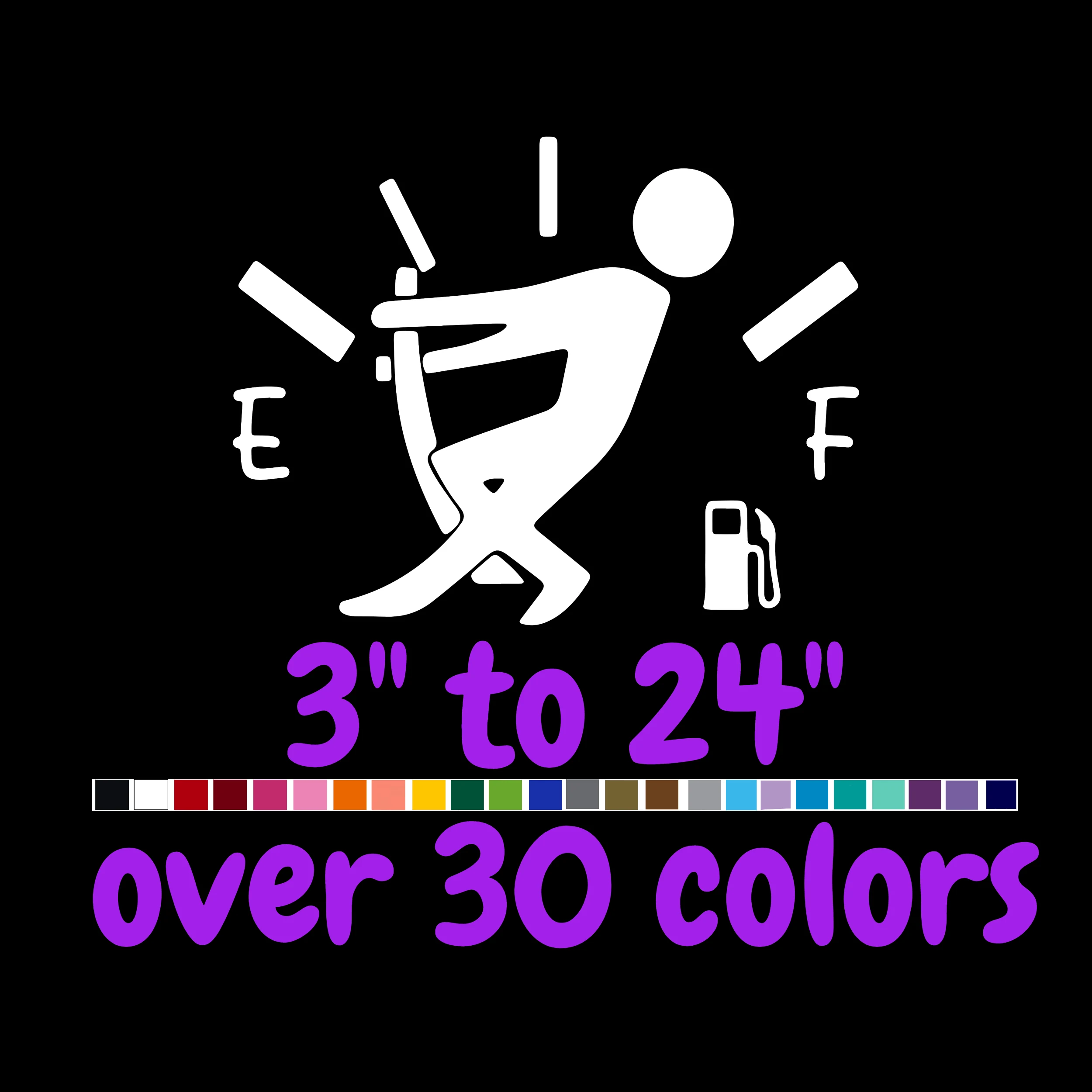 Gas Gauge Vinyl Decal-Custom Size