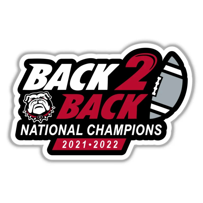 Georgia Bulldogs - Black Back 2 Back National Champions 2021-2022 - Iron On DTF Transfer - Custom Size