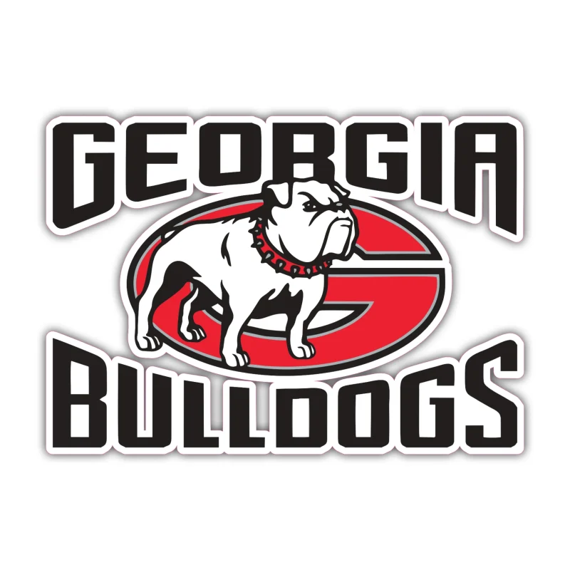Georgia Bulldogs - Black Lettering with Bulldog - Iron On DTF Transfer - Custom Size