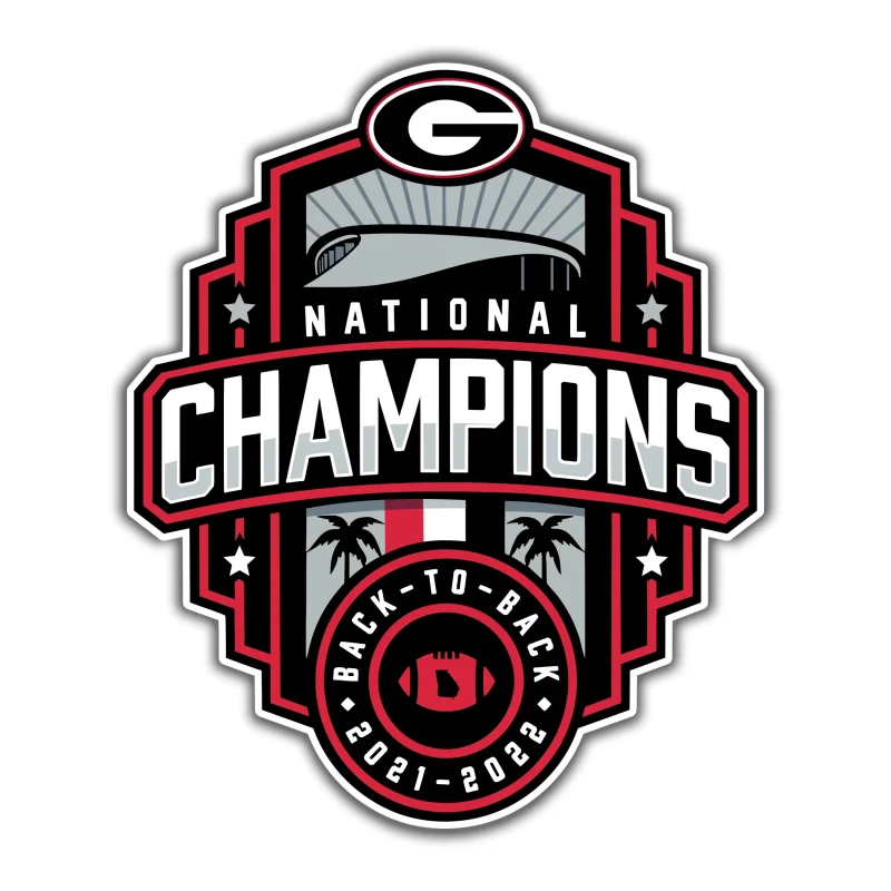 Georgia Bulldogs - National Champions 2022 - Full Color Vinyl Decal - Custom Size