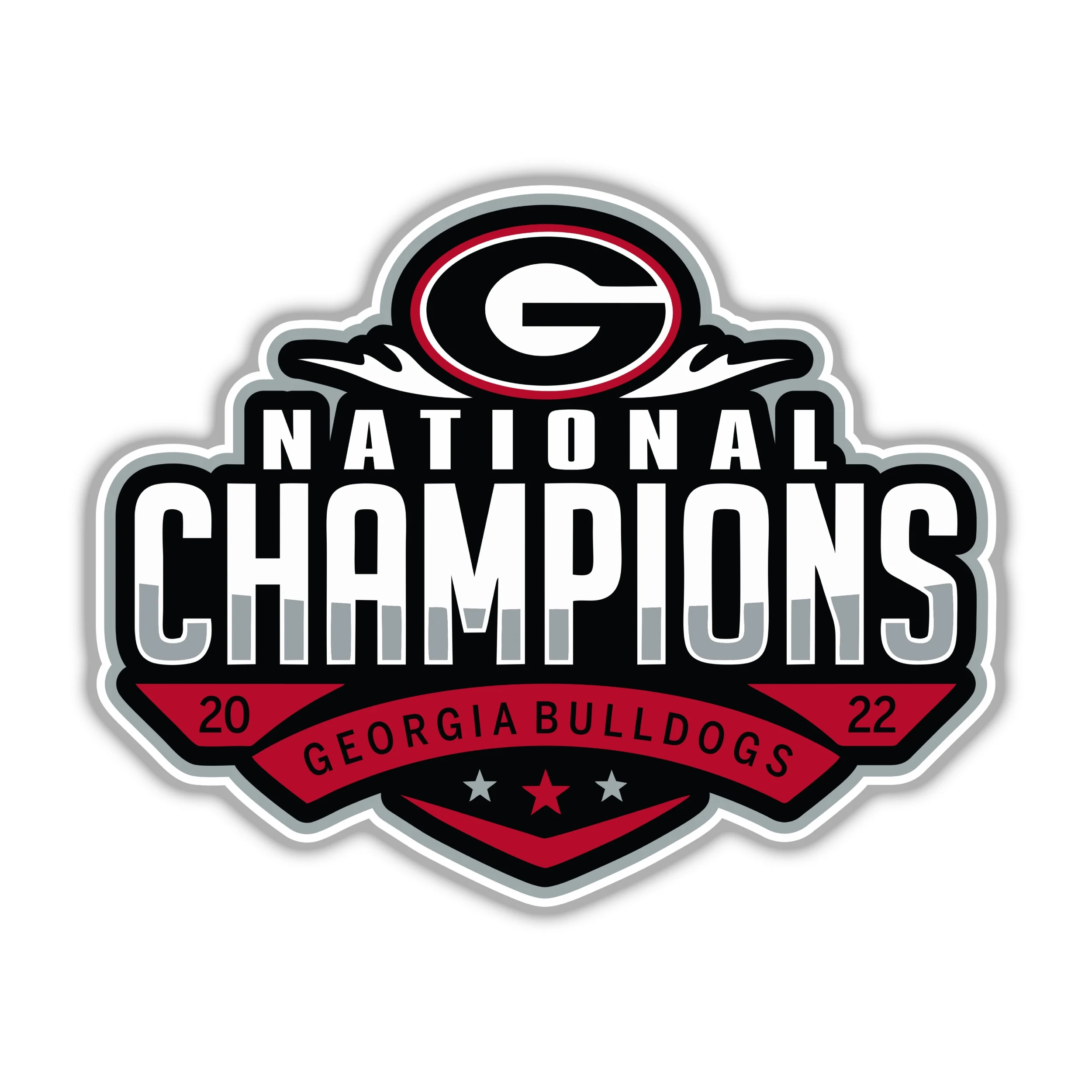 Georgia Bulldogs - National Champions 2022 - Full Color Vinyl Decal - Custom Size