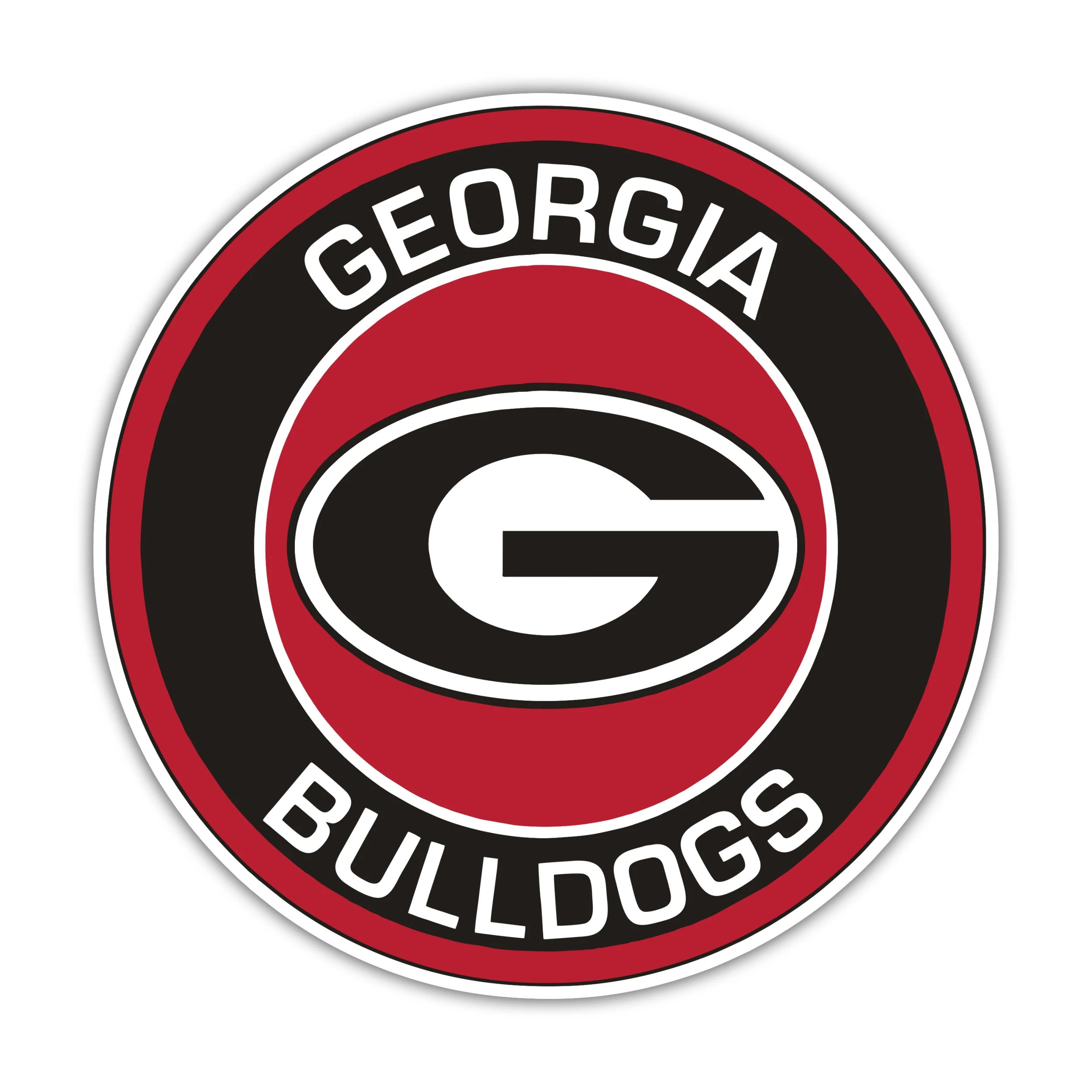 Georgia Bulldogs - Red and Black Circle with G - Iron On DTF Transfer - Custom Size