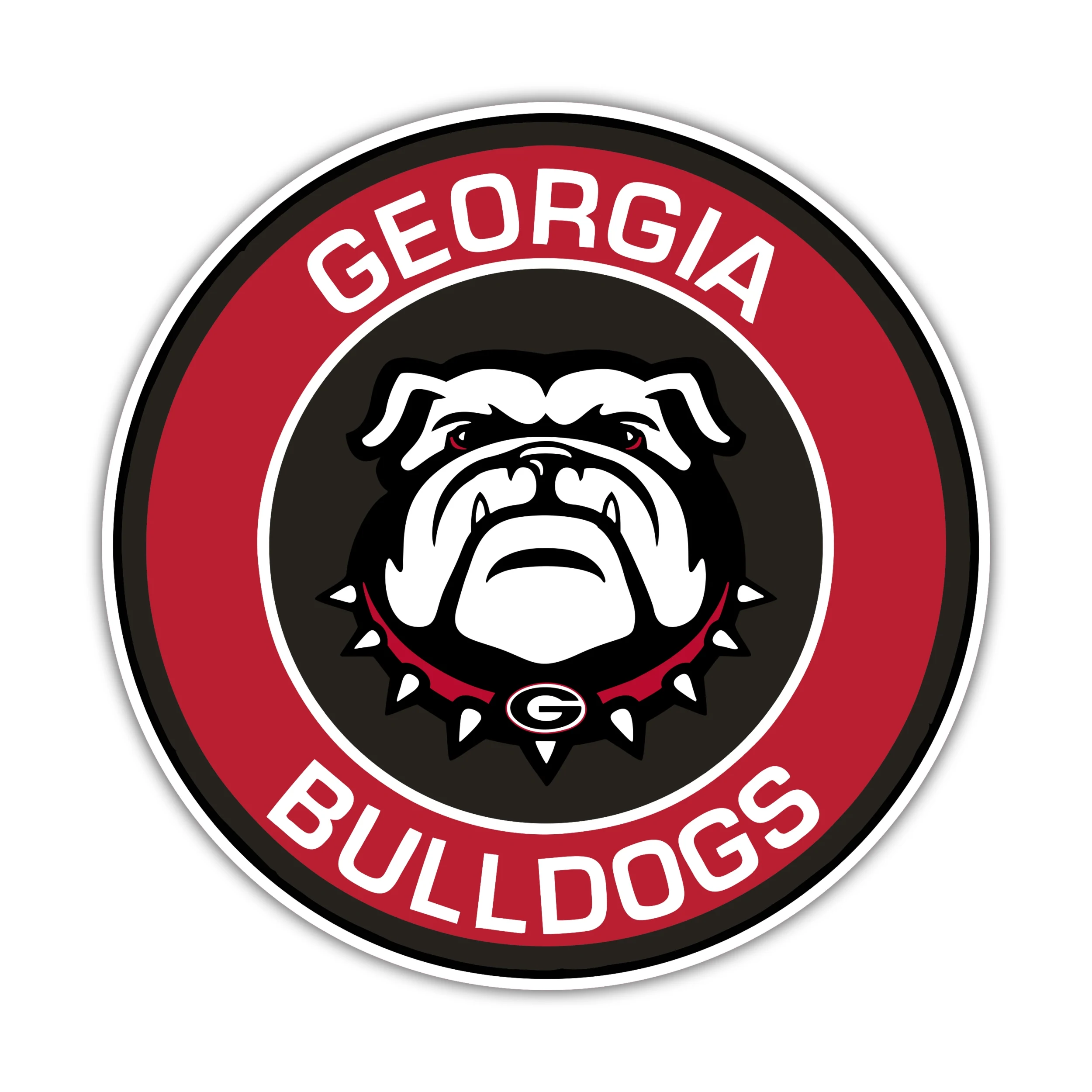Georgia Bulldogs - Red Circle with Bulldog - Iron On DTF Transfer - Custom Size
