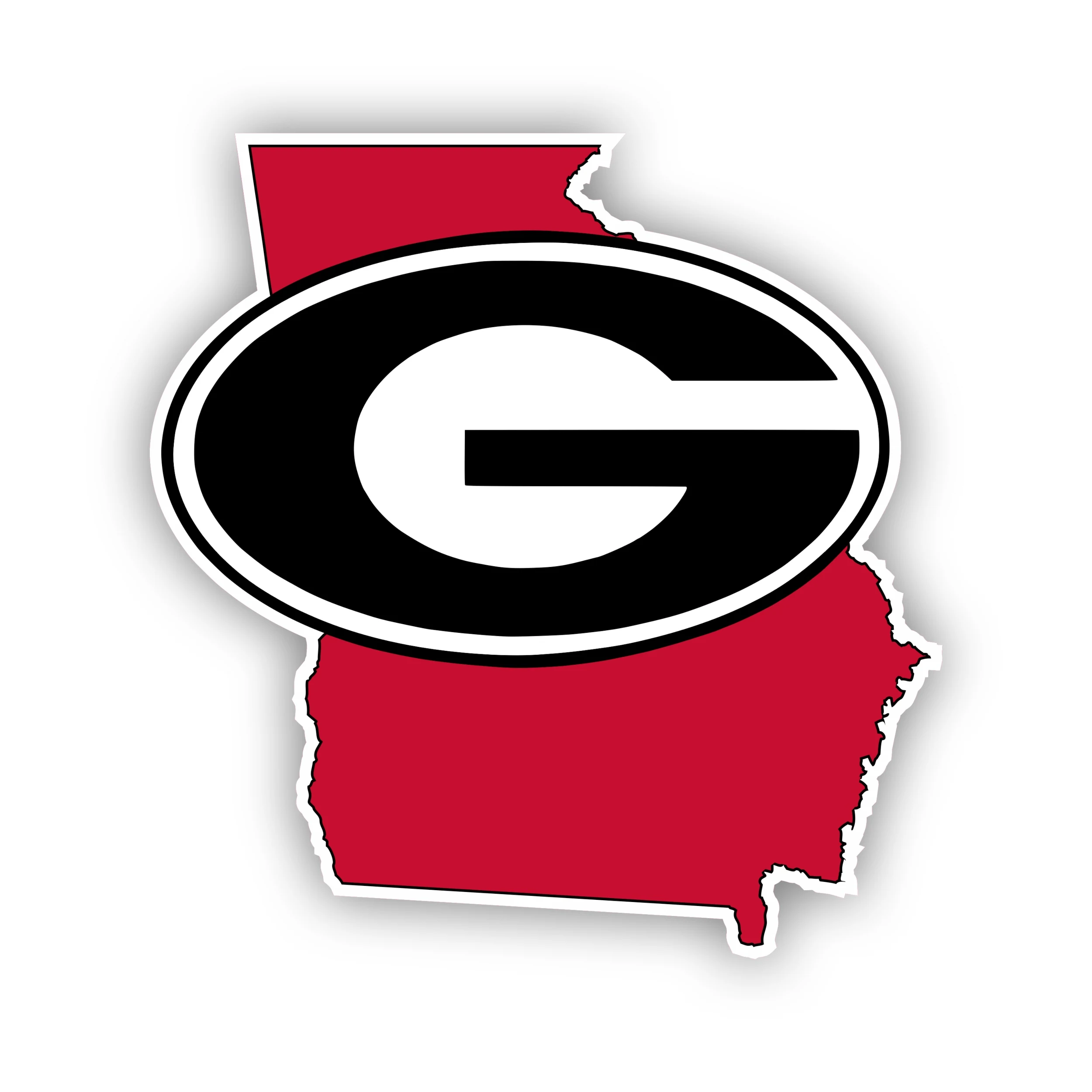 Georgia Bulldogs - Red State With G - Iron On DTF Transfer - Custom Size