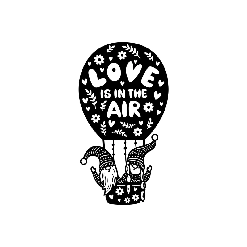 Gnome - Love is in The Air Vinyl Decal - Custom Size