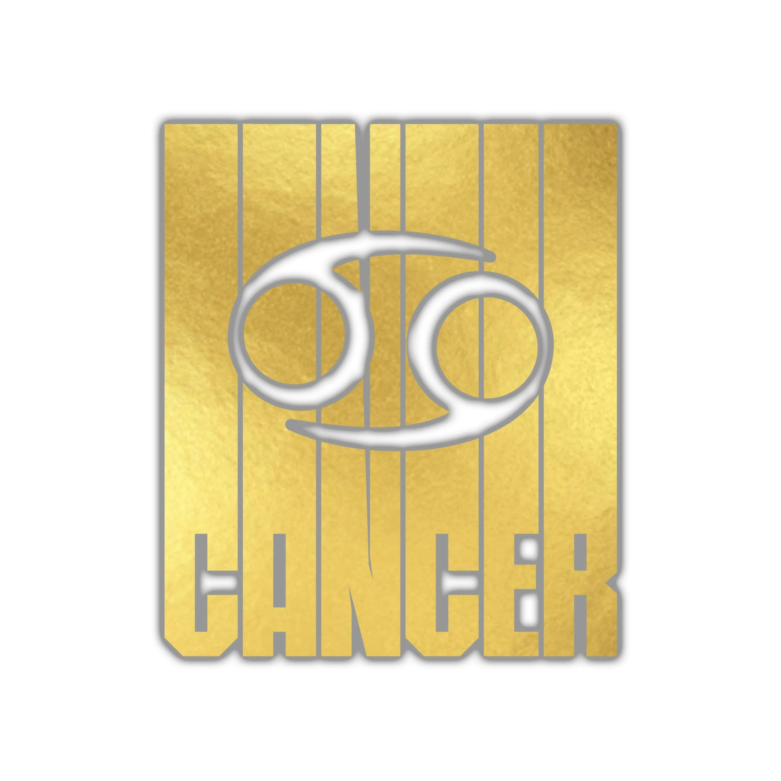 Gold Cancer - Full Color Vinyl Decal - Custom Size