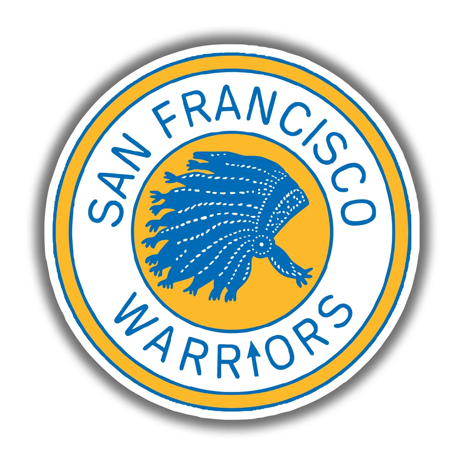 Golden State Warriors - White And Yellow Circle - Temporary Tattoo