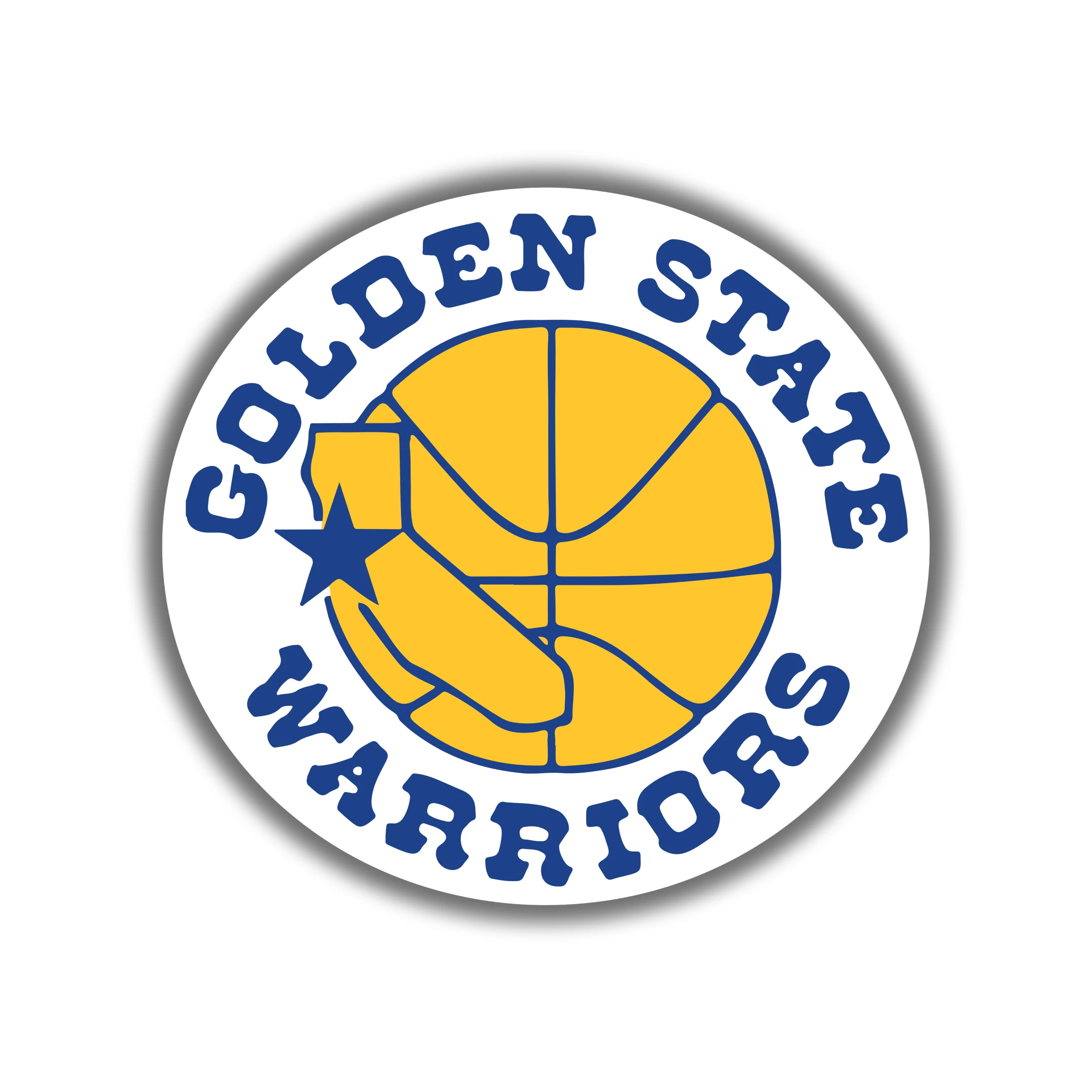 Golden State Warriors - White Circle With Yellow Basketball - Temporary Tattoo