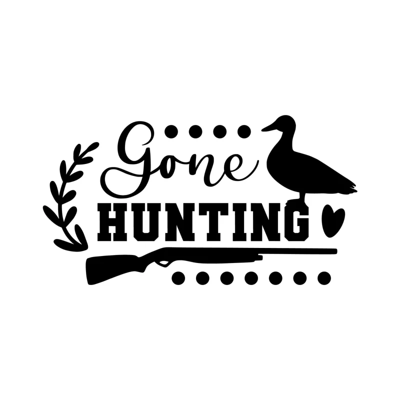 Gone Hunting - Vinyl Decal - Custom Size