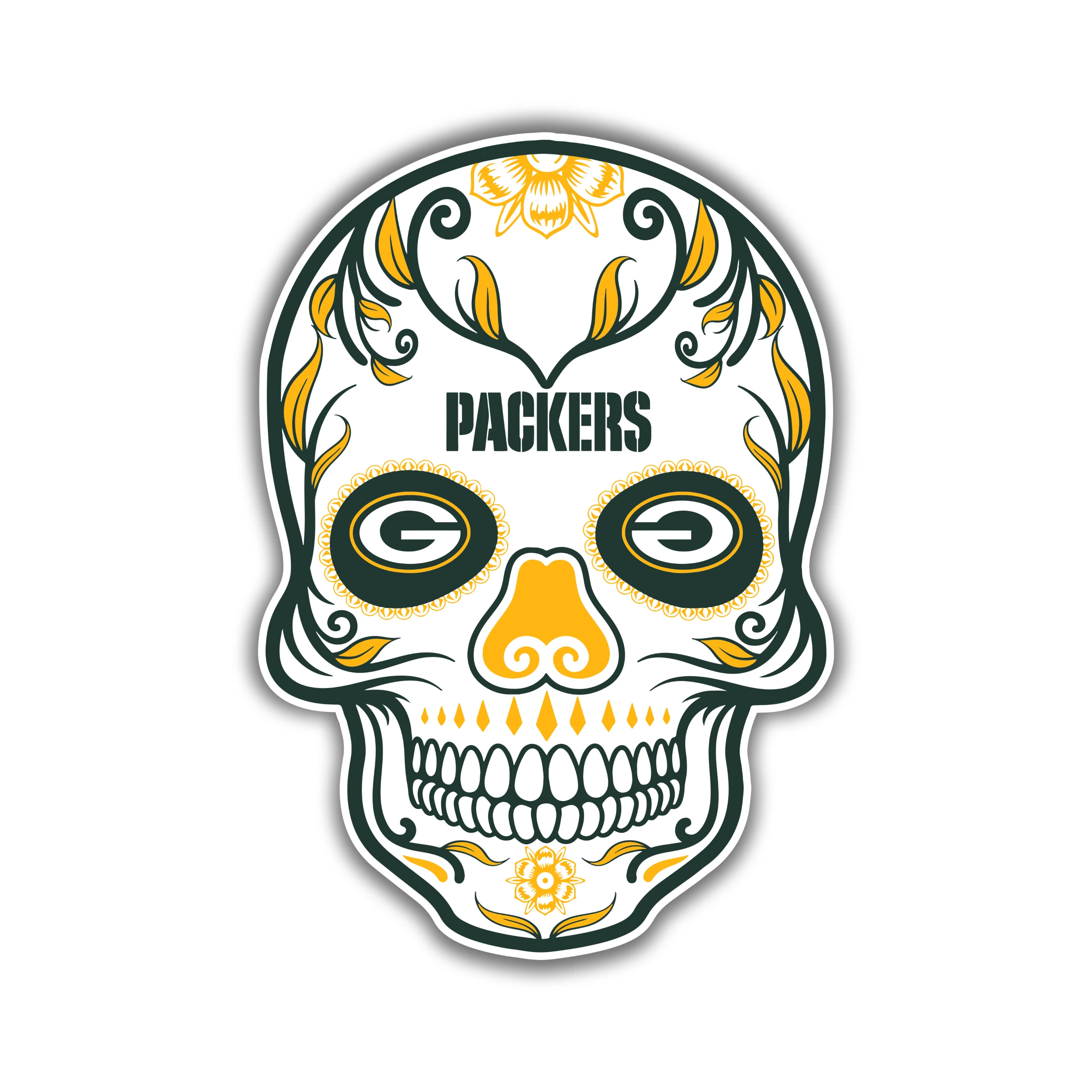 Green Bay Packers - Sugar Skull - Temporary Tattoo