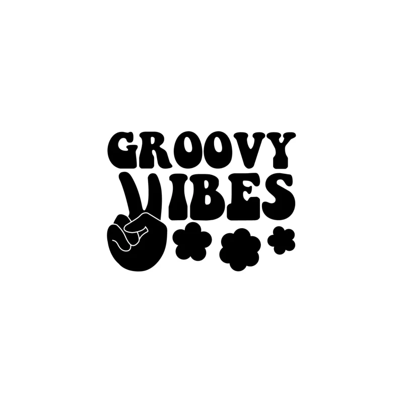 Groovy Vibes - Vinyl Decal - Custom Size