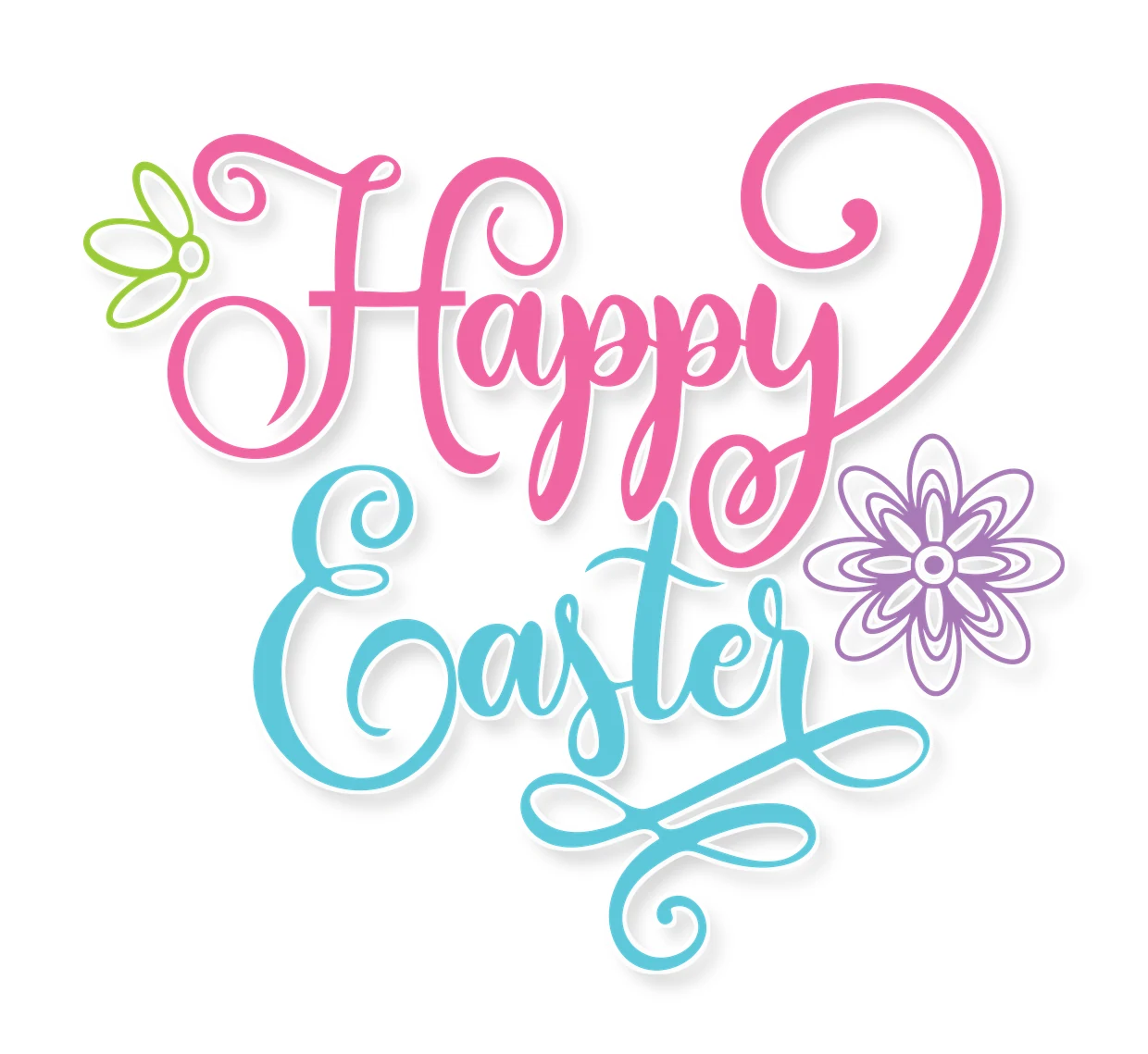 Happy Easter - Full Color Vinyl Sticker - Custom Size